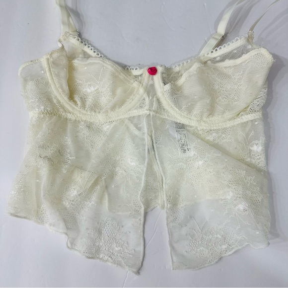 Out From Under Sheer Lace Cropped Babydoll Cami Size Small - Picture 4 of 9